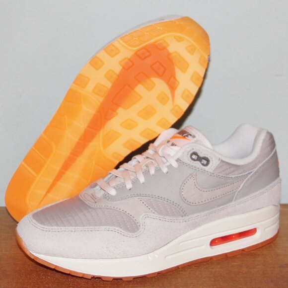 Nike Air Max 1 Premium Shoes Mens 6 6.5 Womens 7.5 8 Iron Ore Total Orange